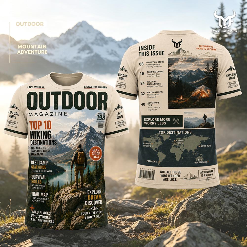 Dergi Tarzı Macera Baskılı Tiş - Outdoor Adventure Magazines incelemesi ve fiyatı